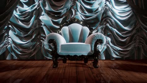 luxurious theater curtain stage with chair