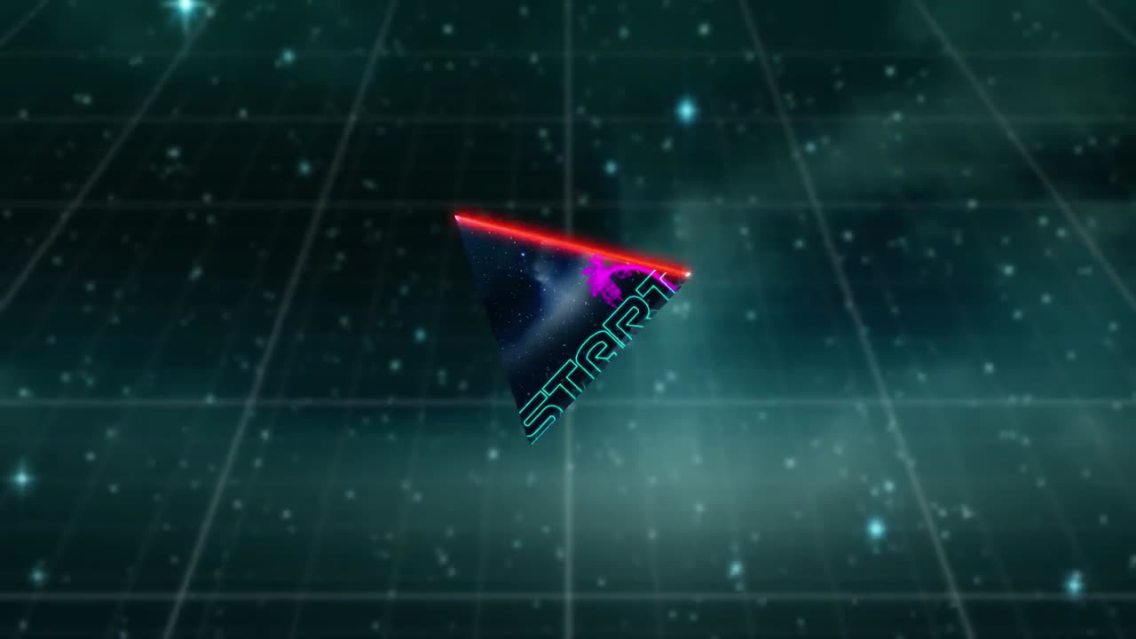 네온으로 된 애니메이션 빈티지 비디오 게임 스크린 단어 시작 문서