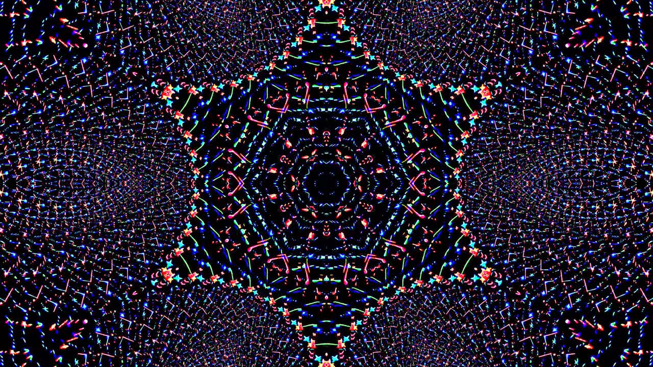 Beautiful abstract kaleidoscope that shines, a radiant light that regulates the subtle movements