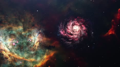 spiral galaxy and nebula 4k