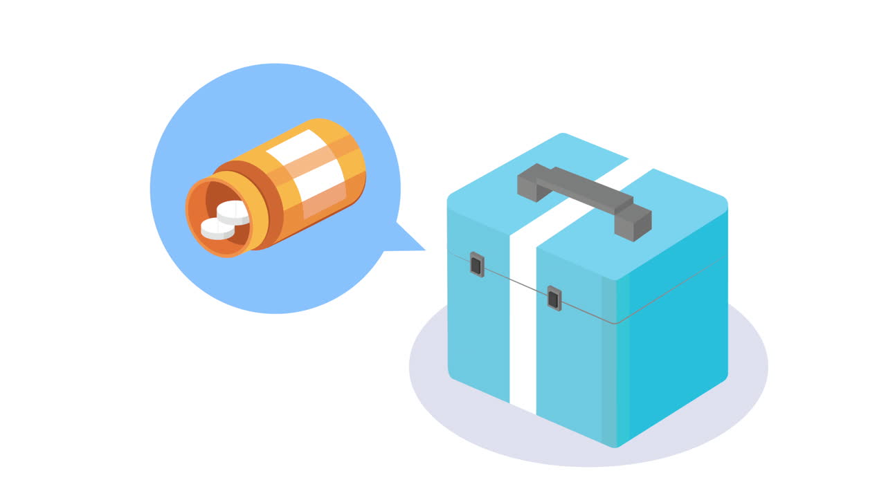 약이 들어있는 의료 상자