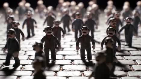 a gathering of animated figurines: exploring the lively interactions and unique expressions of clay characters in a dynamic scene
