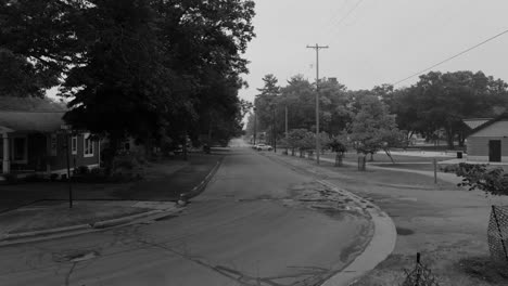 misty day in black and white at beachwood park trails