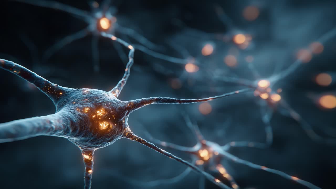 Intricate View of Neurons: A Stunning Visualization of Neural Connections and Activity in the Brain, Revealing the Complexity of Nervous System Functionality