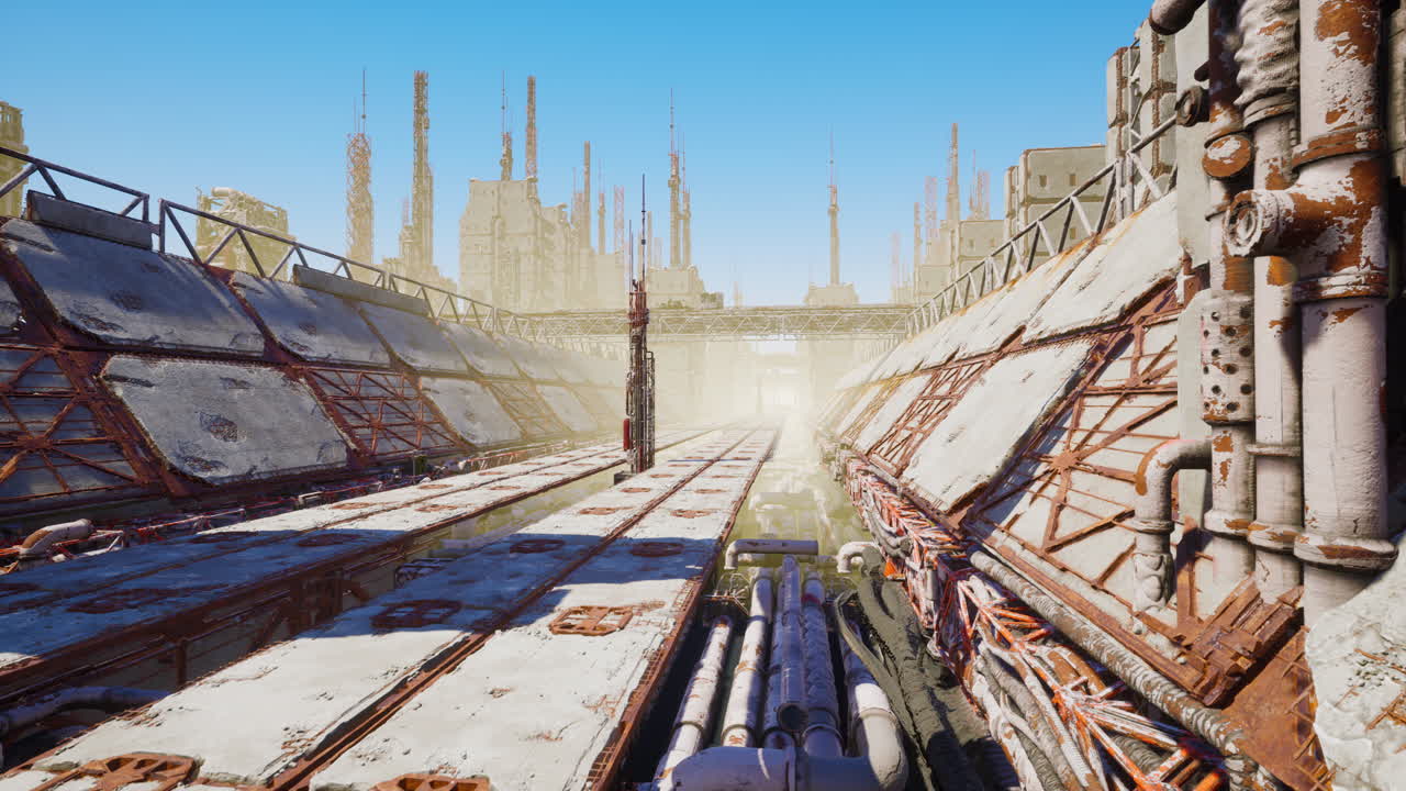 석유 정제 공장 의 장비 와 함께 녹화 된 세부 사항