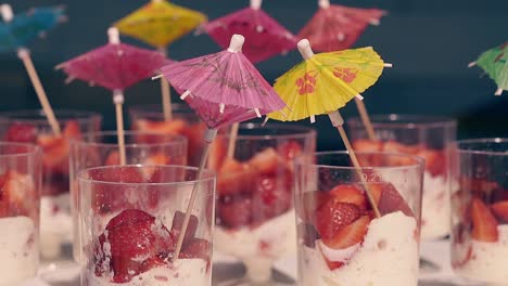 fresh cocktails are on table on beach