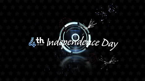 animation of independence day text over scope scanning