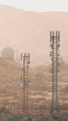 futuristic desert communication towers