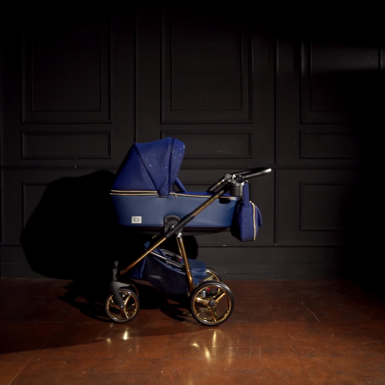 Baby carriage indoor. Lifestyle stroller motherhood