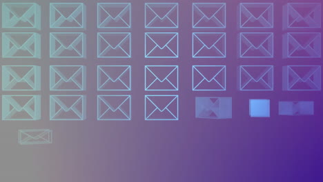 animation of envelope icons on purple background