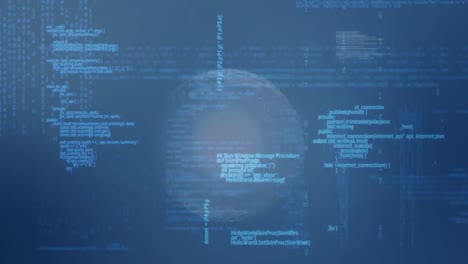 animation of molecules over data processing on black background