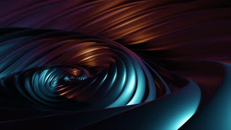 forme metalliche vorticose abstract renderizzate in 3d