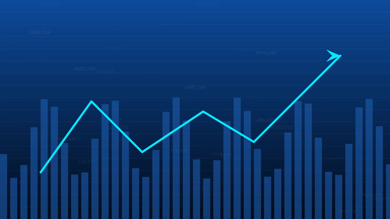 Animated Financial Line Graph Showing Market Trends