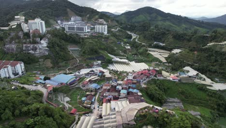 general landscape view of the brinchang district within the cameron highlands area of malaysia