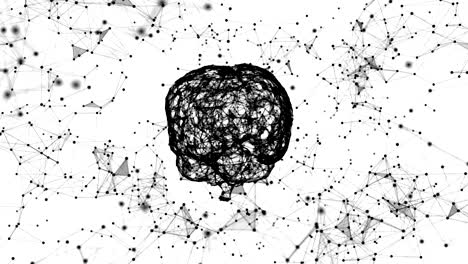 el cerebro humano. plexo con números. hermoso fondo. el concepto de ciencia, medicina y negocios. animación de bucle