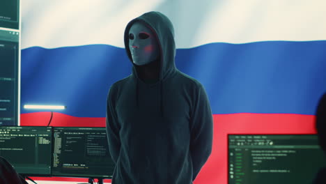 russian expert working in high tech cyber operations center