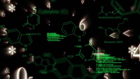 el texto y los datos digitales se muestran en fondo negro con números y símbolos que caen
