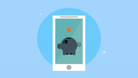 teléfono inteligente con tecnología de ahorro de cerdos