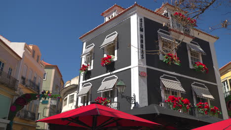 colorful portuguese building with patio