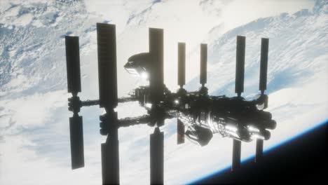 estación espacial internacional en el espacio exterior sobre el planeta tierra