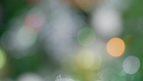 christmas garland in defocus. unfocused close up view. shallow depth of field