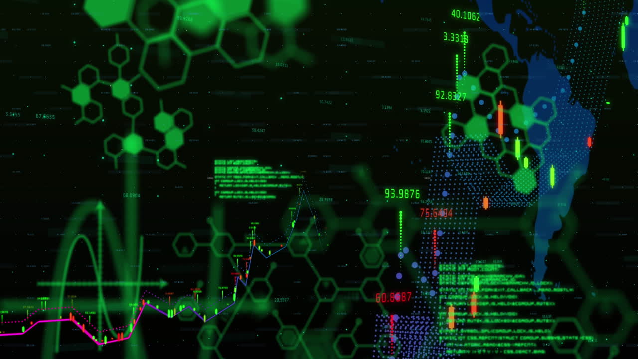 세계 지도를 통해 금융 데이터 처리의 애니메이션