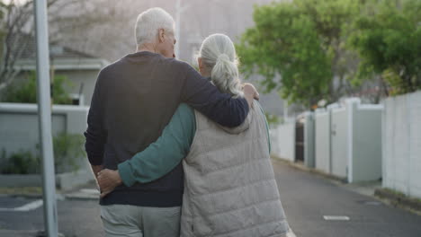 a senior couple out for a walk