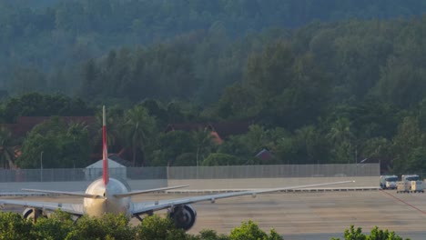 wide body airliner rear view