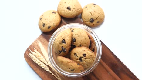 chocolate chip cookies in a glass jar