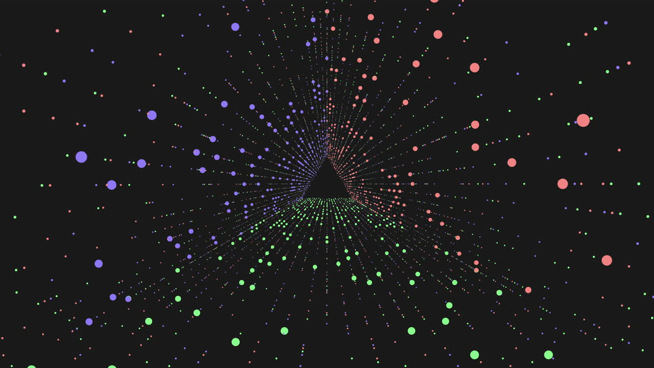 움직이는 다채로운 원의 원형 나선