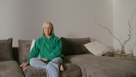 woman sitting on a couch