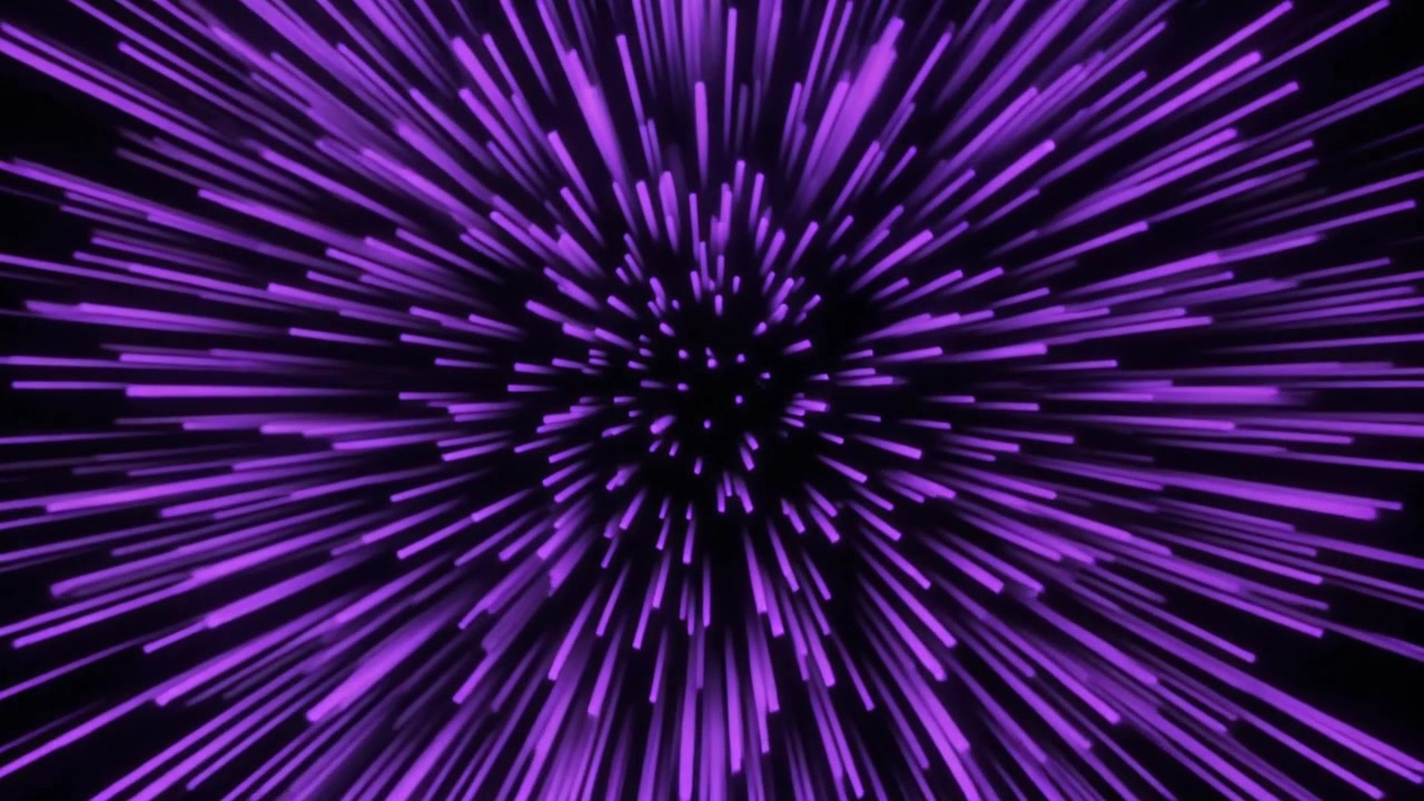 Abstract Purple Light Streaks Expanding From Center