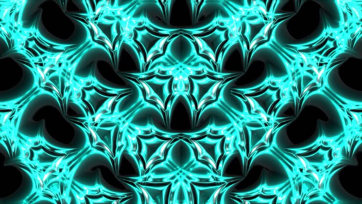 Abstract Glowing Cyan Liquid Pattern Seamless Loop