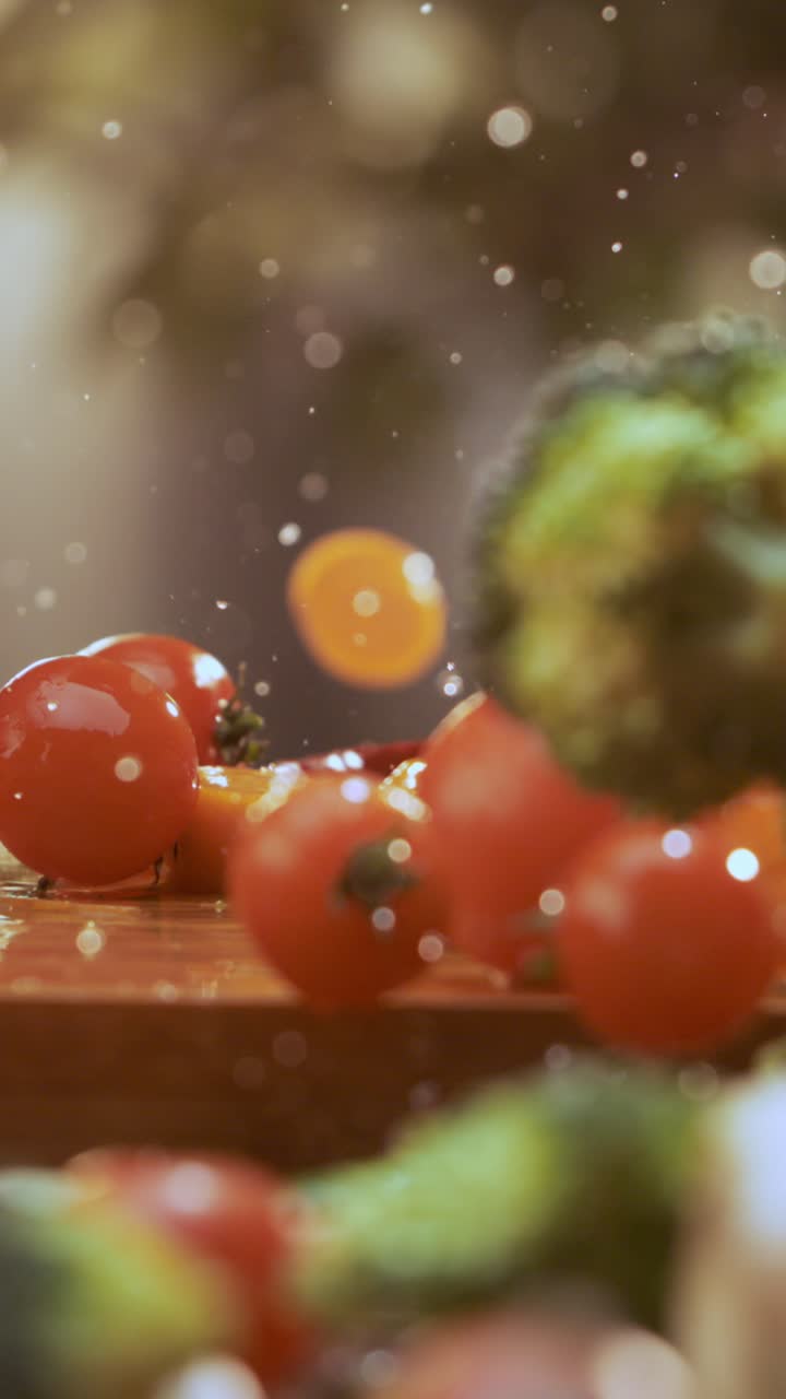 Fresh Vegetables with Water Splash