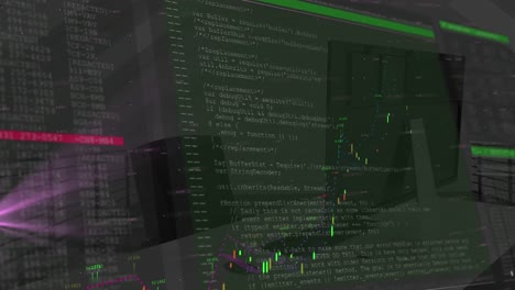 Animation-Von-Bildschirmen-Mit-Datenverarbeitung-über-Leerem-Büro