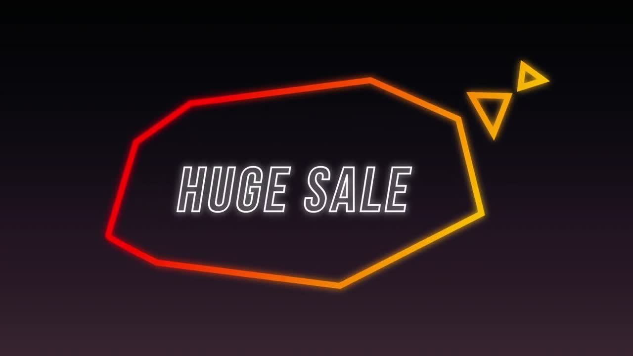 gráfico de venta enorme en la burbuja de pensamiento naranja angular sobre fondo negro