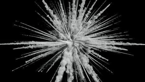 animation of a monochrome explosion of a powder.