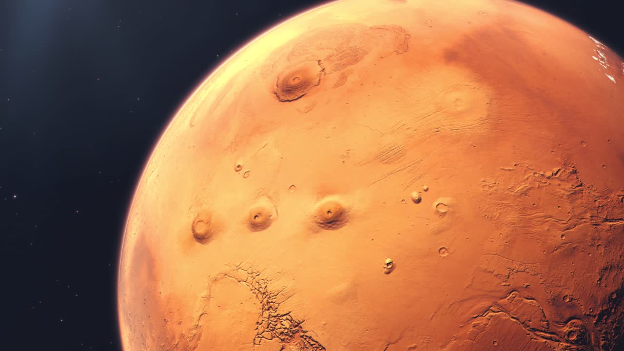 Spinning in to Mars to Reveal Olympus Mons, the Largest Volcano and Mountain in the Solar System