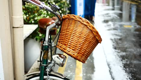 close up of row of bicycles selective focus