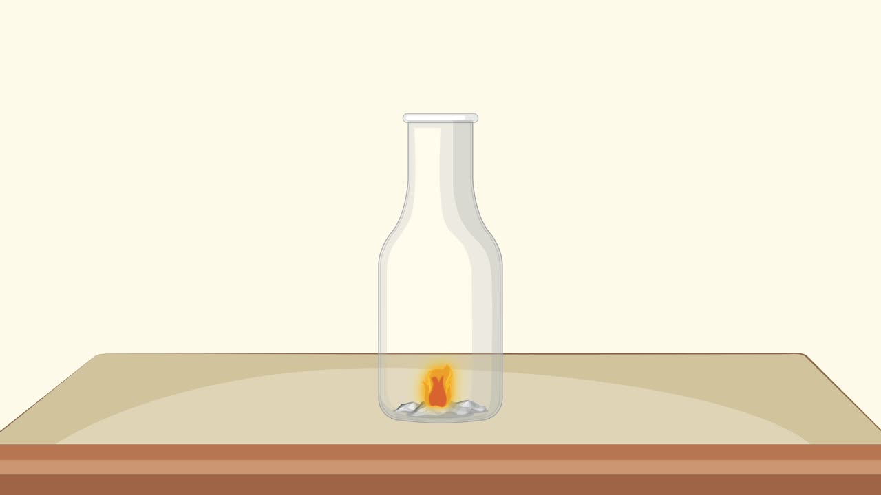 Science experiment demonstrating air pressure effects