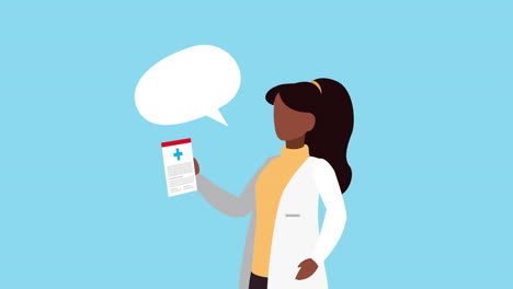 afro female doctor professional animation