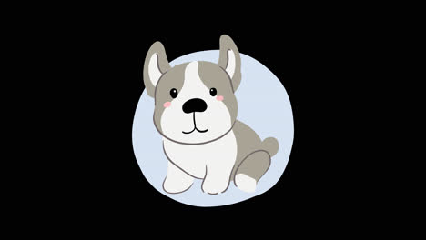 cute cartoon french bulldog