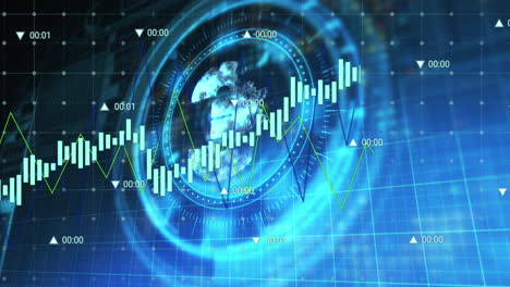 animación del procesamiento de datos financieros a través del escaneo de alcance con el símbolo del euro sobre fondo negro
