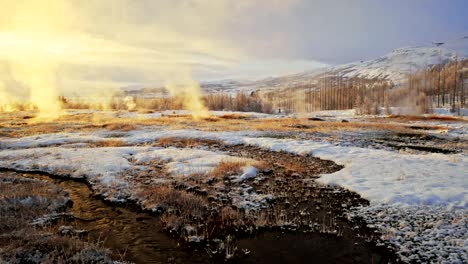 strokkur geyser, haukadalur geothermal field, iceland