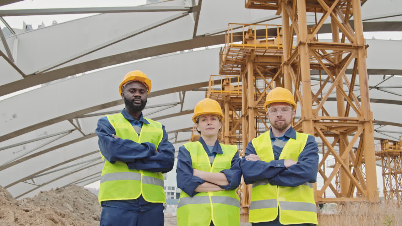 Team of Construction Workers Posing
