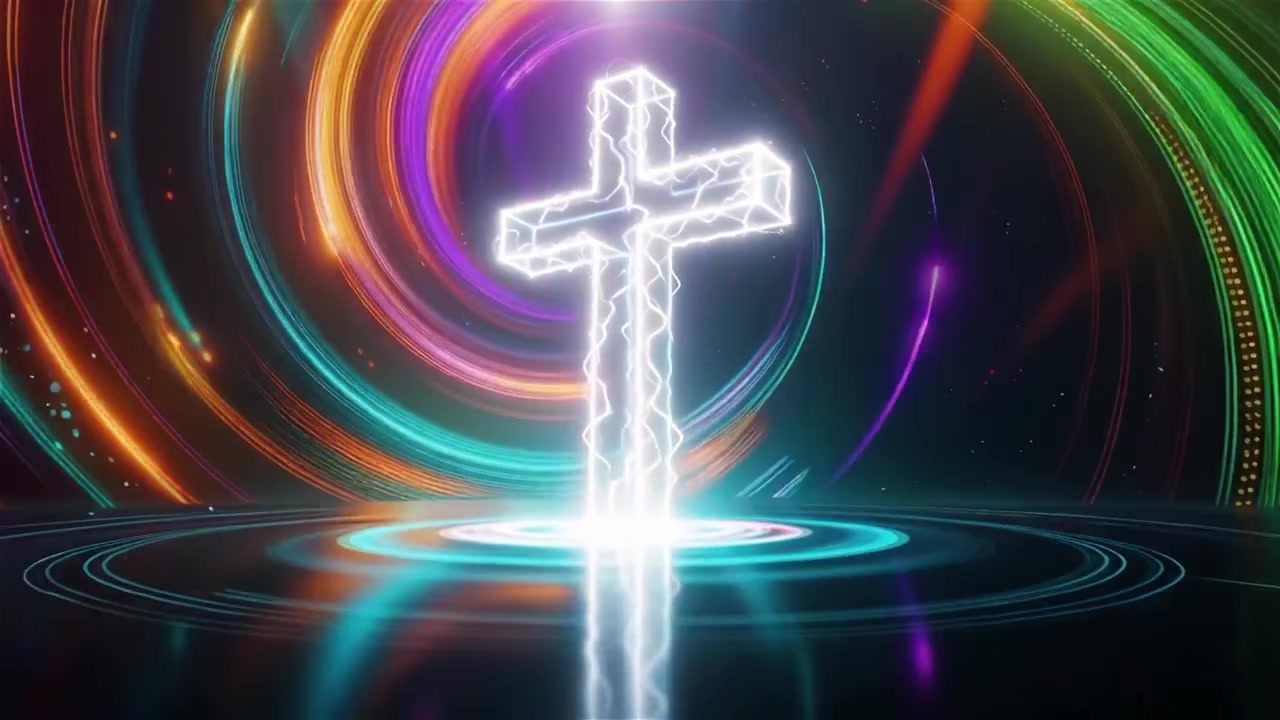 Christian Cross Heavenly Light Worship Background