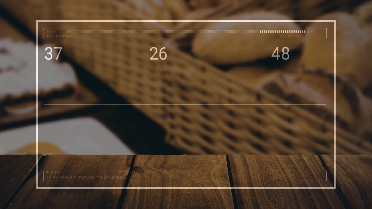 Translucent UI overlay appearing, updating counters, pulsing waves, highlighting grid to show data