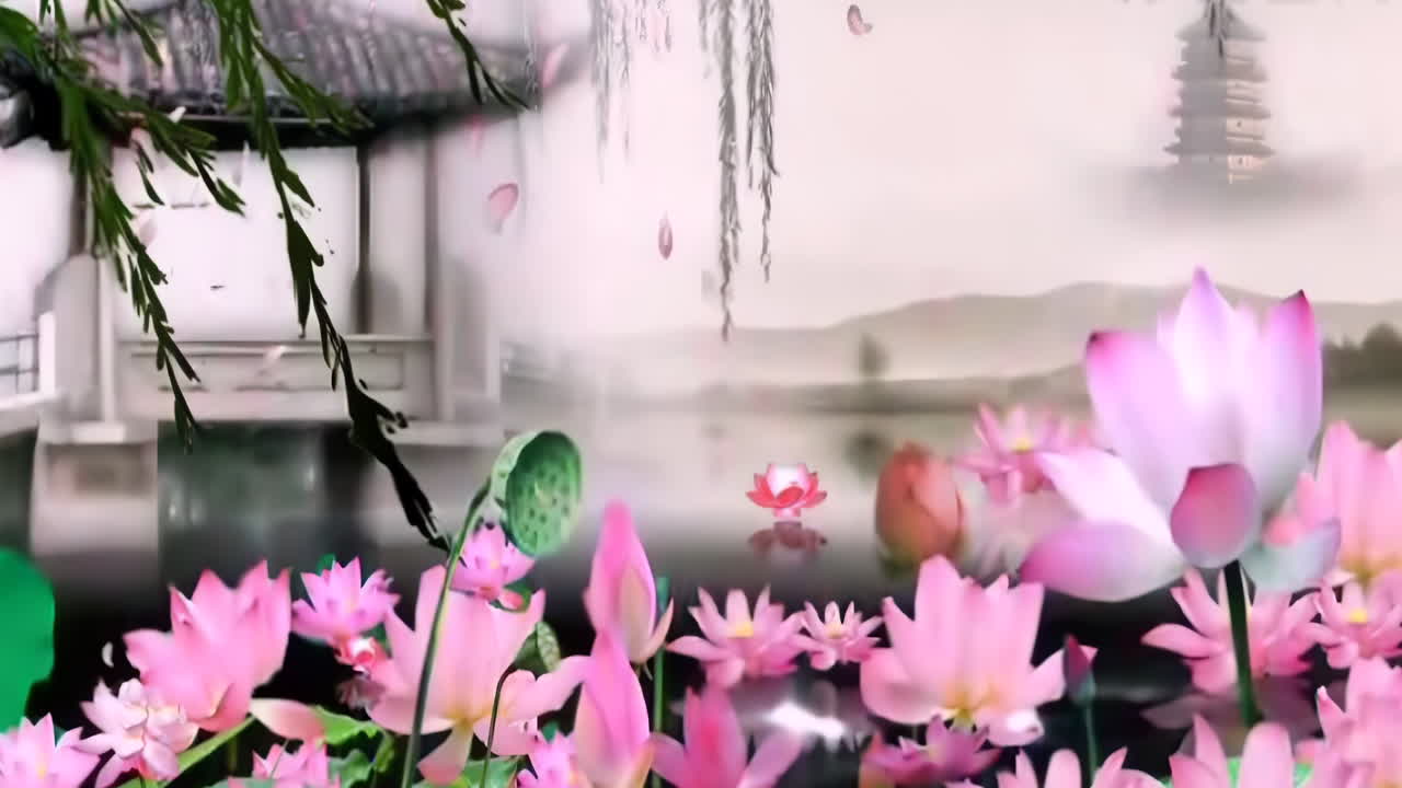 Serene Lotus Pond in a Traditional Chinese Garden