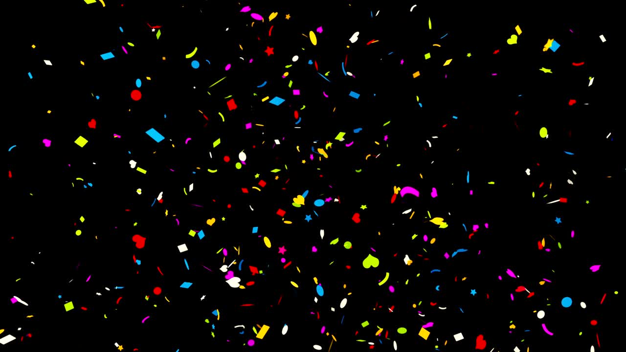 검은색 배경 에 있는 다채로운 콘페티
