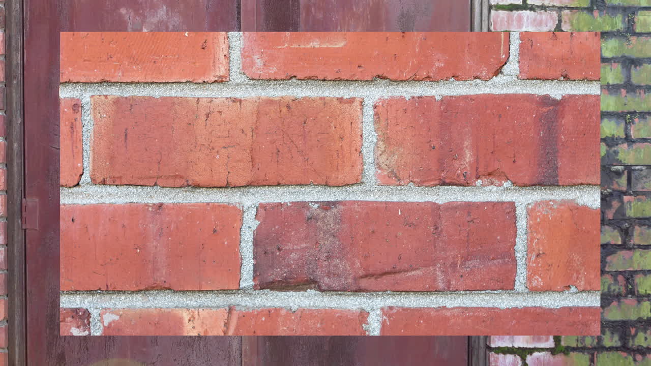 벽돌 벽과 벽돌로 된 방의 애니메이션